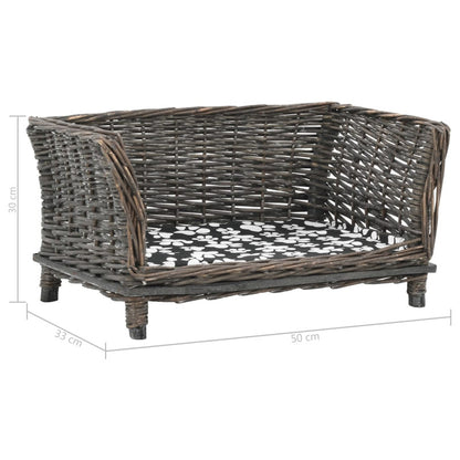 Vidaxl Cesta Para Perros Con Cojín Sauce Natural Gris 50x33x30 Cm_5