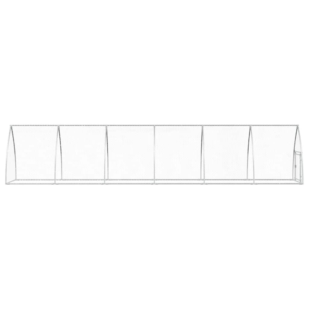 Vidaxl Jaula Para Gallinas Acero Galvanizado Plateado 600x105x120 Cm_4