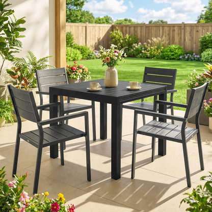 Outsunny Mesa De Jardín Exterior Extensible 80/160x80 Cm De Aluminio Negro_3