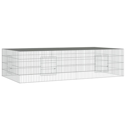 Vidaxl Jaula Para Conejos 2 Paneles Hierro Galvanizado 220x110x55 Cm_0