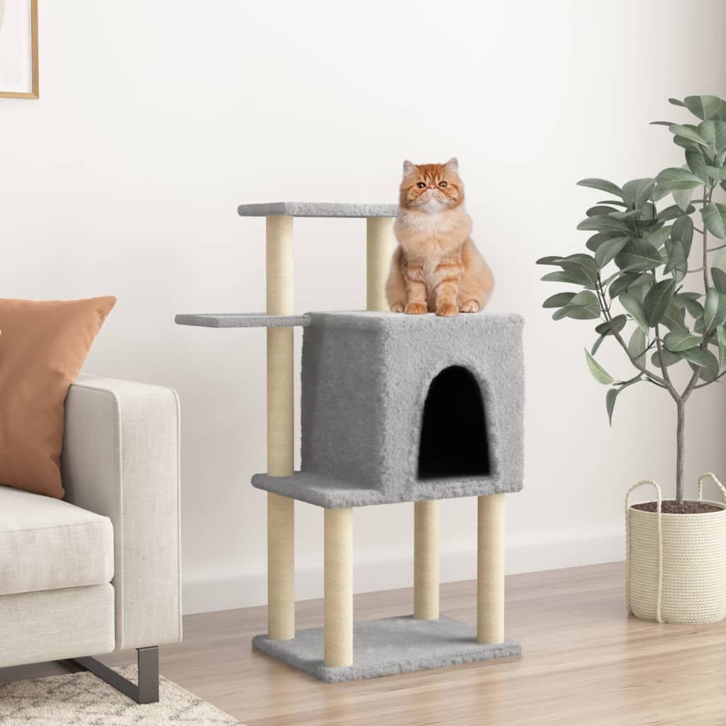 Vidaxl Rascador Para Gatos Con Postes De Sisal Gris Claro 97 Cm_1