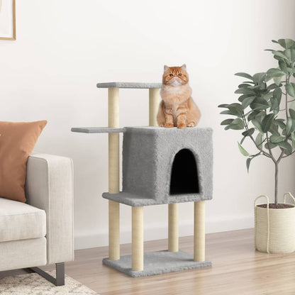 Vidaxl Rascador Para Gatos Con Postes De Sisal Gris Claro 97 Cm_1