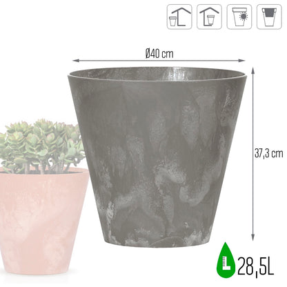Maceta Tubus Beton Effect 28,5l., Dimensiones (mm) 400x400x373, Color Marengo_2