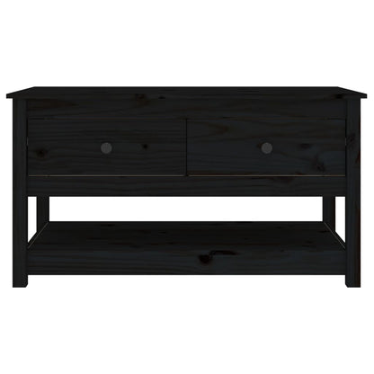 Mesa De Centro De Madera Maciza De Pino Negro 102x49x55 Cm_1