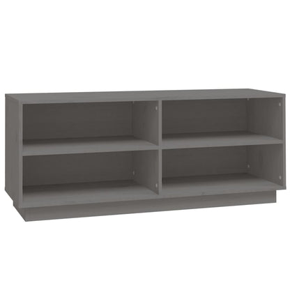 Armario Zapatero De Madera Maciza De Pino Gris 110x34x45 Cm / Vetonek_1