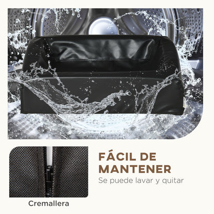 Pawhut Cama Para Perros Pequeños Lavable Con Cremallera 58x49x14,5 Cm Negro_5