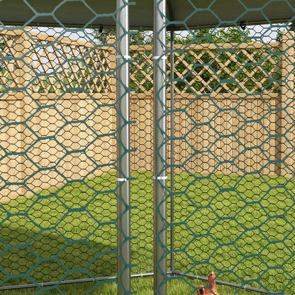 Pawhut Gallinero Para Exterior Grande De Acero 400x346x263 Cm Plata_4