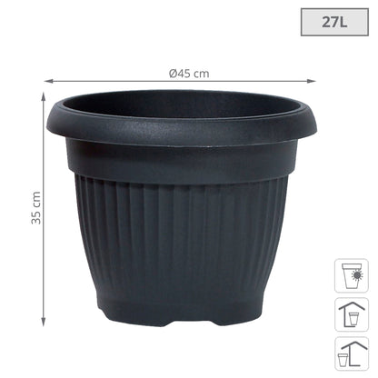 Maceta Terra 27l., Dimensiones (mm) 450x450x350, Color Antracita_2
