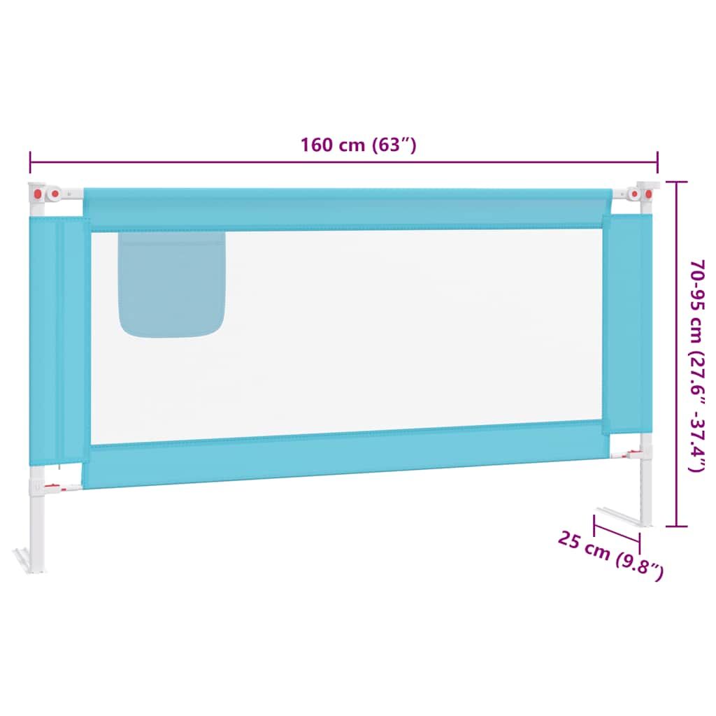 Vidaxl Barandilla De Seguridad Cama De Niño Azul Tela 160x25 Cm_2