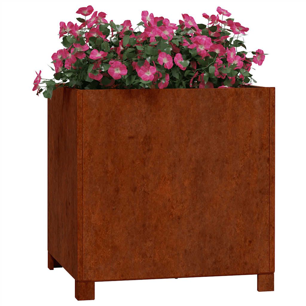 Jardineras Con Patas 2 Udss Acero Corten Oxidado 50x50x50 Cm_2