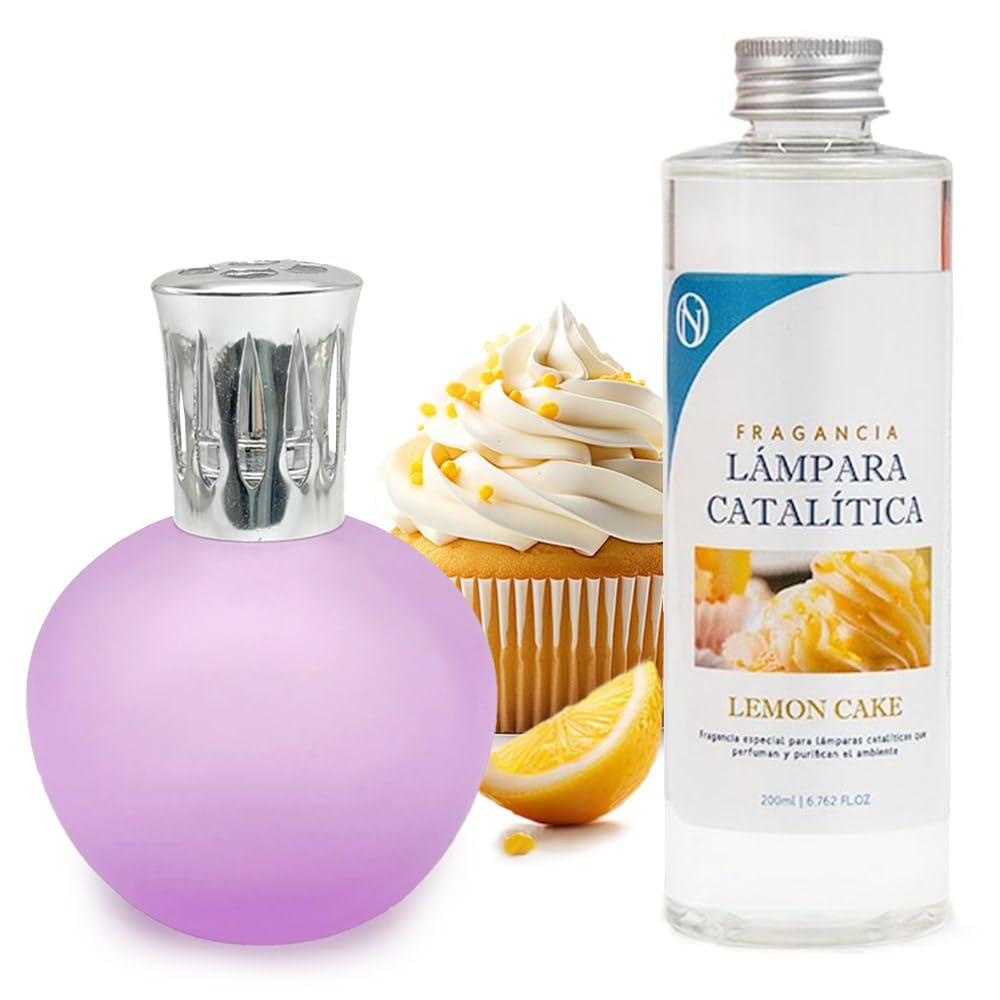 Lámpara Catalítica Fucsia Mate + Fragancia Lemon Cake 200ml - Elimina Malos Olores, Impurezas Y Perfuma_0