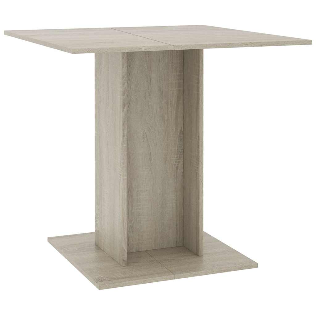 Mesa De Comedor De Madera Contrachapada Color Roble 80x80x75 Cm_0