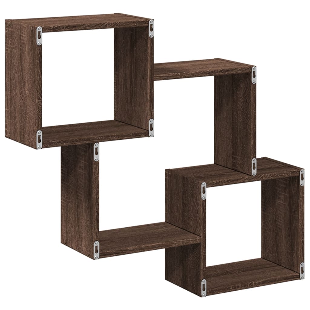 Mueble De Pared Madera De Ingeniería Marrón Roble 78x18x71 Cm / Vetonek_4