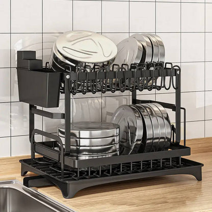 Well Home Escurreplatos De Tres Niveles Color Negro_3