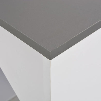 Mesa Alta De Bar Con Armario Blanca 115x59x200 Cm_2