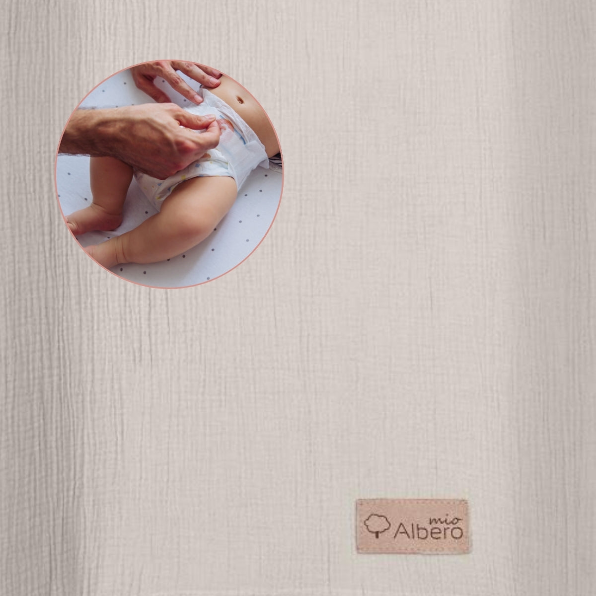 Funda De Cambiador Muselia Algodón 100% Cotton Color Beige_4