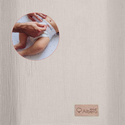 Funda De Cambiador Muselia Algodón 100% Cotton Color Beige_4