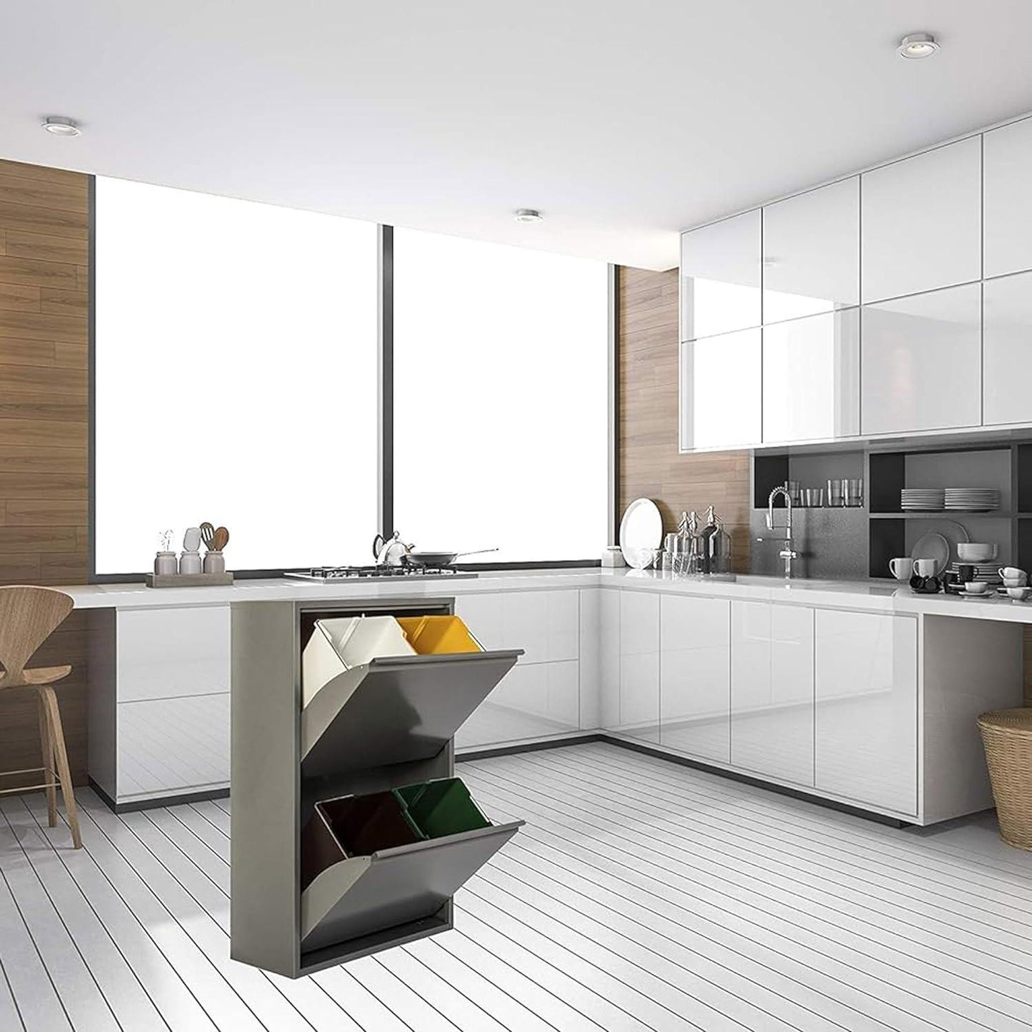 Armario para reciclaje metálico PAT 4 Gris