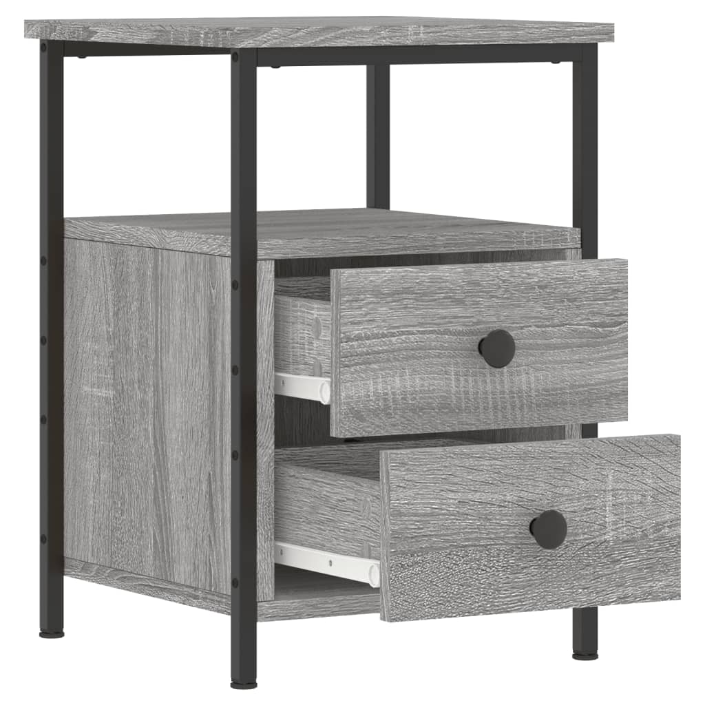 Mesita De Noche Madera De Ingeniería Gris Sonoma 34x35,5x50 Cm_4