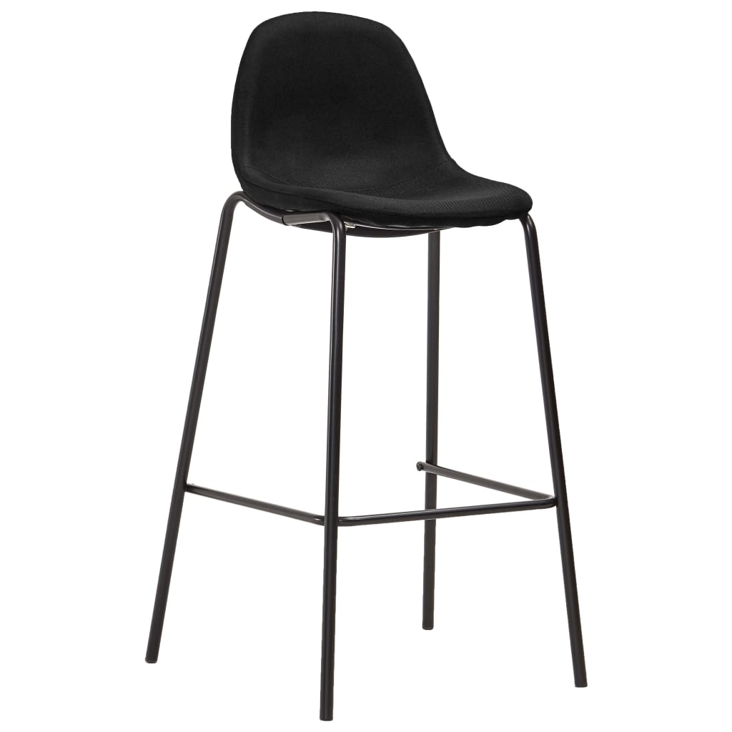 Taburetes De Cocina 4 Unidades Tela Negro_0