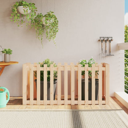 Arriate Elevado Jardín Con Valla Madera Maciza Pino 150x50x70cm_1