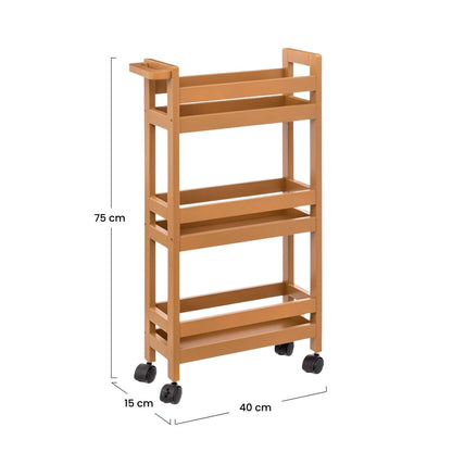 Carrito De Bambú Con Ruedas 75x40x15cm 7house_3