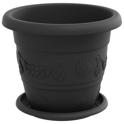 Macetas 24 Uds. Negro Ø 22 X 18 Cm Plástico_4