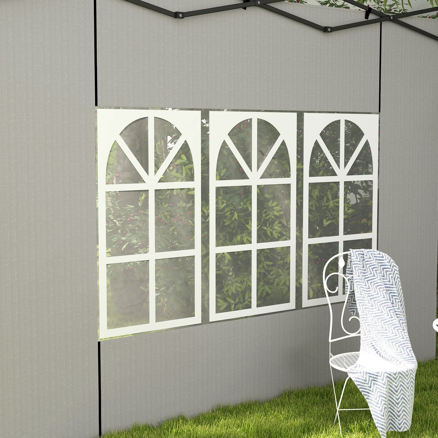 Outsunny Paredes Laterales Para Carpa 3x3 M Y 3x6 M 293x193 Cm Blanco_4