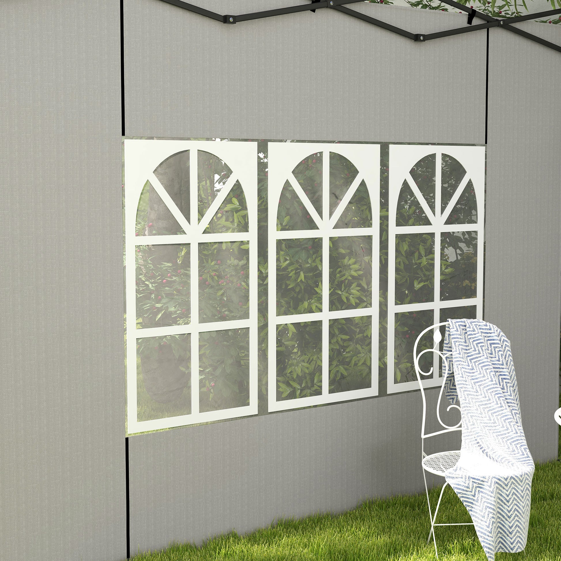 Outsunny Paredes Laterales Para Carpa 3x3 M Y 3x6 M 293x193 Cm Blanco_4