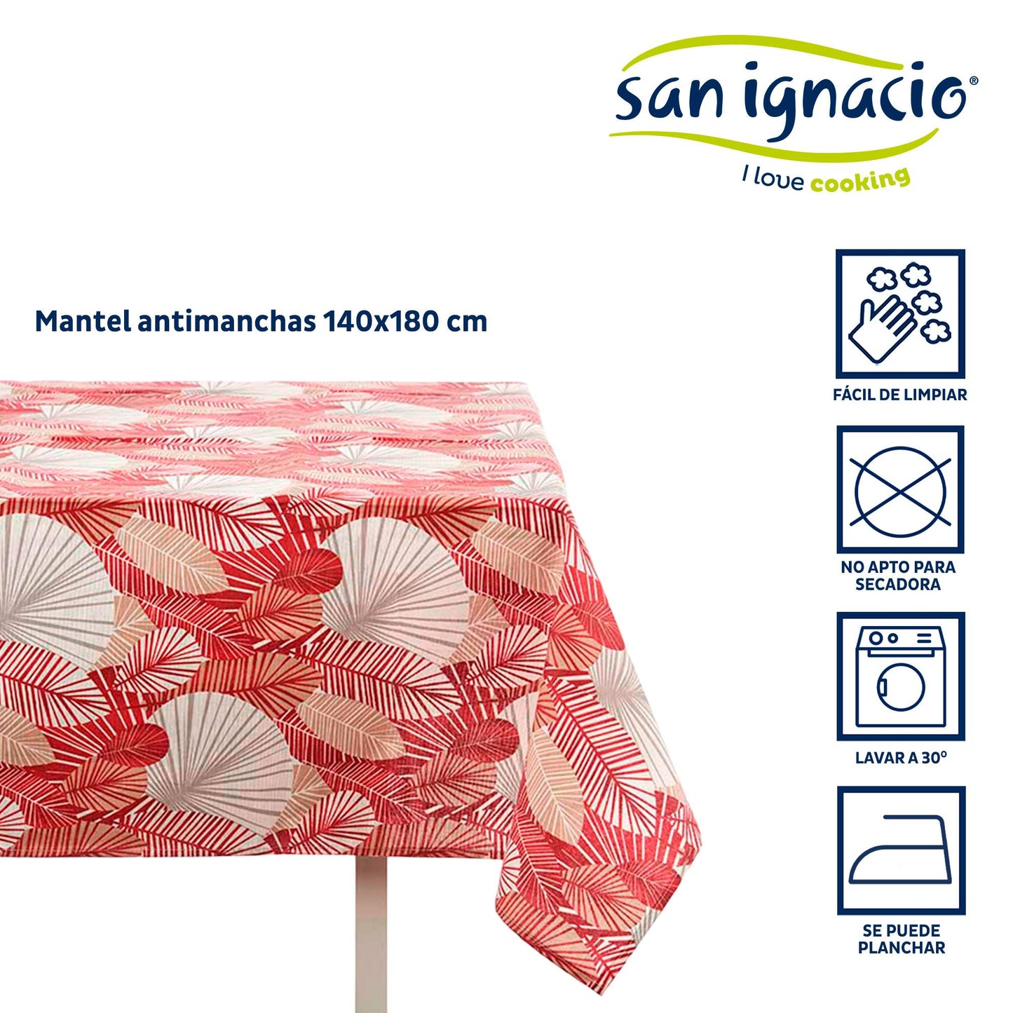 Mantel Loneta Antimanchas 140x180cm Hoja Colección Kinvara