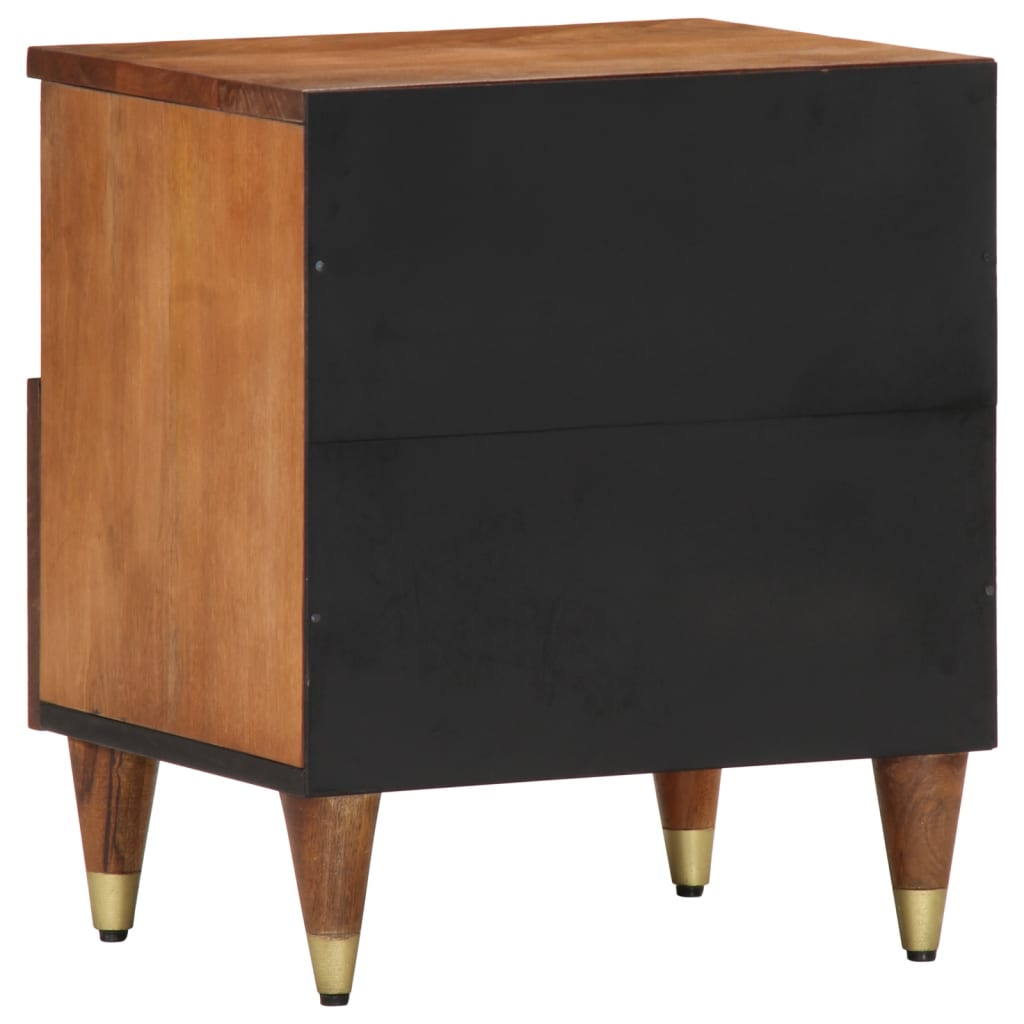 Mesita De Noche De Madera Maciza De Mango 40x33x46 Cm_3