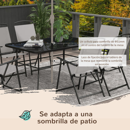 Outsunny Conjunto De Comedor De Exterior Con 1 Mesa Y 6 Sillas Plegables Gris_5