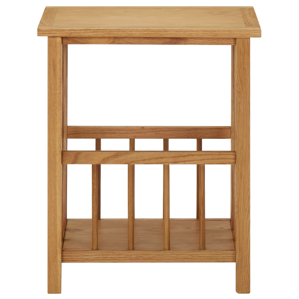 Mesa Revistero Madera Maciza De Roble 45x35x55 Cm_0
