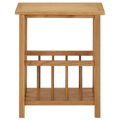 Mesa Revistero Madera Maciza De Roble 45x35x55 Cm_0