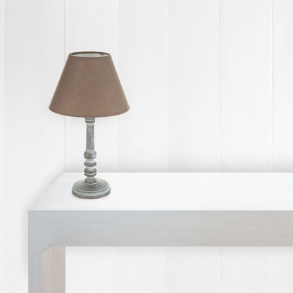 Well Home - Lámpara De Mesa De Madera Color Taupé Ø20x36cm
