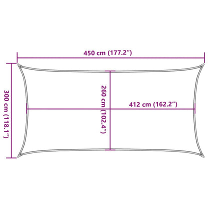 Vidaxl Toldo De Vela Poliéster Oxford 100% Arena 4,5x3 M_2