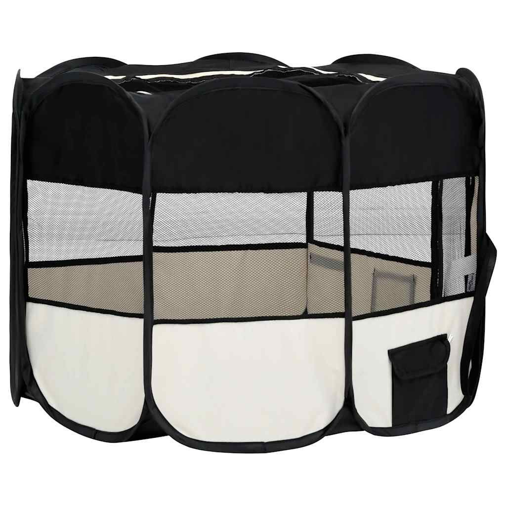 Vidaxl Parque De Perros Plegable Bolsa De Transporte Negro 90x90x58 Cm_3