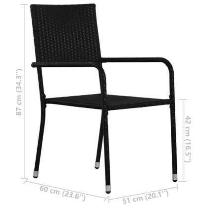 Vidaxl Juego De Comedor Para Jardín 3 Piezas Negro_2