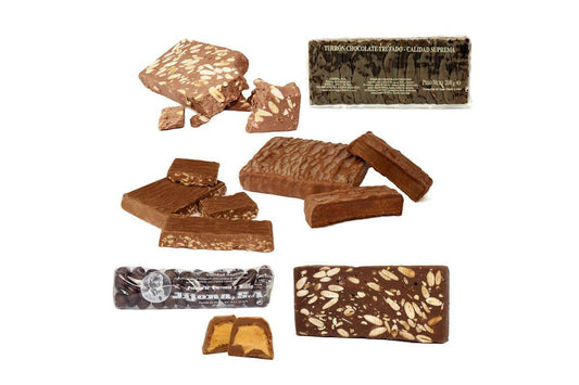 Lote Chocolatero. 7 Turrones Y Peladillas De Chocolate Selección._0