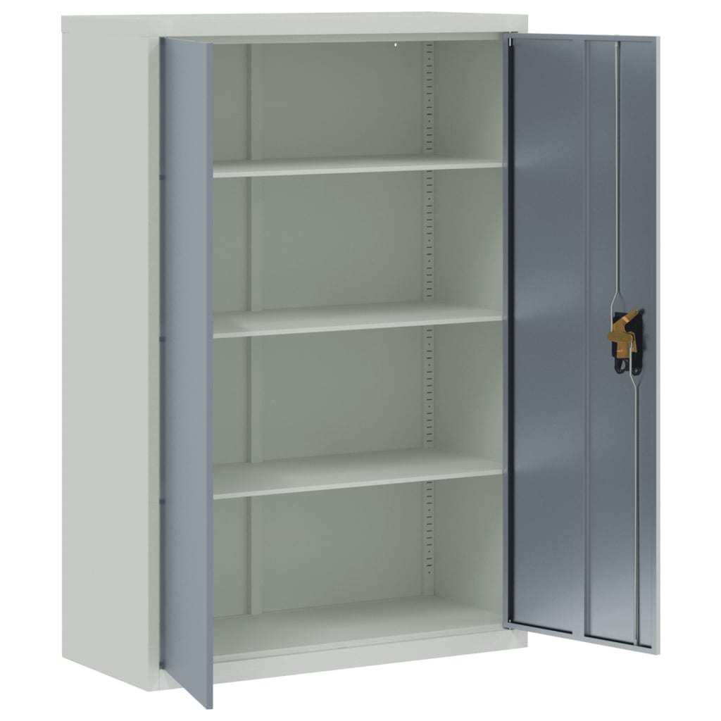 Armario Archivador Acero Gris Claro Y Gris Oscuro 90x40x140 Cm_3