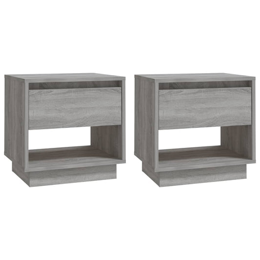 Mesitas Noche 2 Uds Madera Ingeniería Gris Sonoma 45x34x44 Cm_0