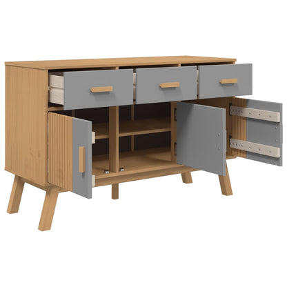 Aparador Olden Madera Maciza Pino Gris Y Marrón 114x43x73,5 Cm / Vetonek_5