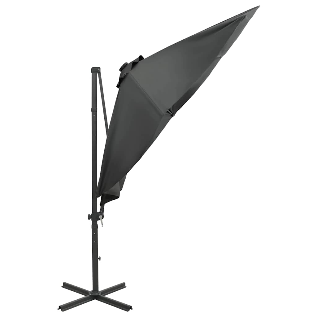 Vidaxl Sombrilla Jardín Voladiza Con Palo Y Luces Led Antracita 300 Cm_3