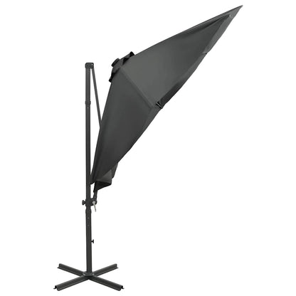 Vidaxl Sombrilla Jardín Voladiza Con Palo Y Luces Led Antracita 300 Cm_3