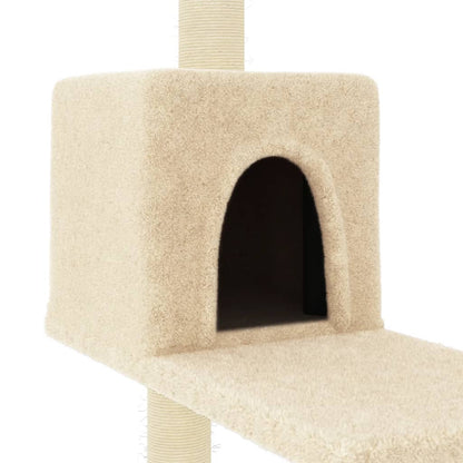 Rascador Para Gatos Con Postes De Sisal Color Crema 95 Cm_5