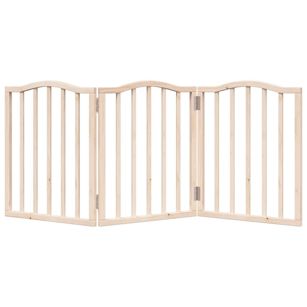 Vidaxl Puerta Para Perros Plegable 3 Paneles Madera De Álamo 150 Cm_3