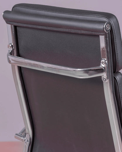 Silla De Oficina Con Ruedas Y Respaldo Alto Acolchado En Polipiel - Alu S_2