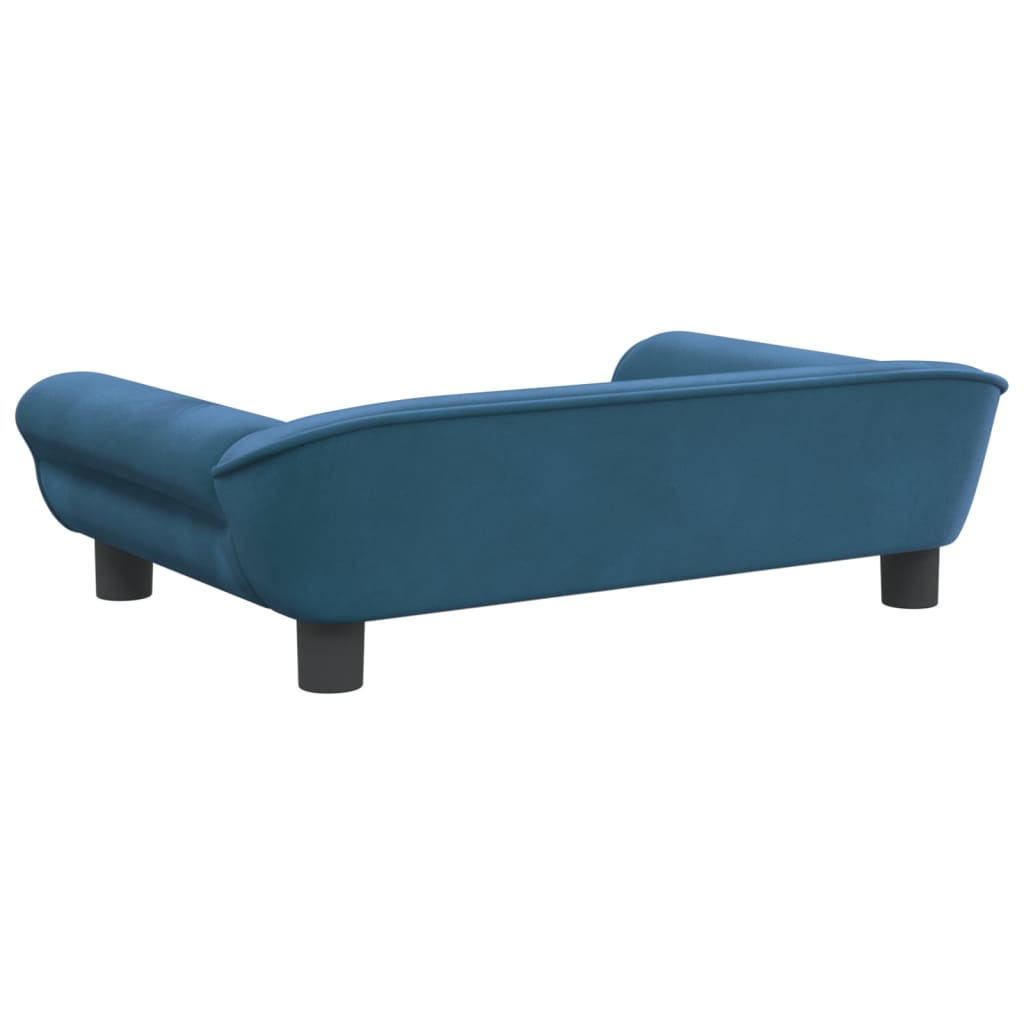 Cama Para Perros De Terciopelo Azul 70x48x22 Cm / Vetonek_2