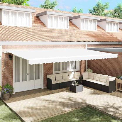Toldo Retráctil Blanco 600 X 300 Cm Poliéster Y Aluminio_1