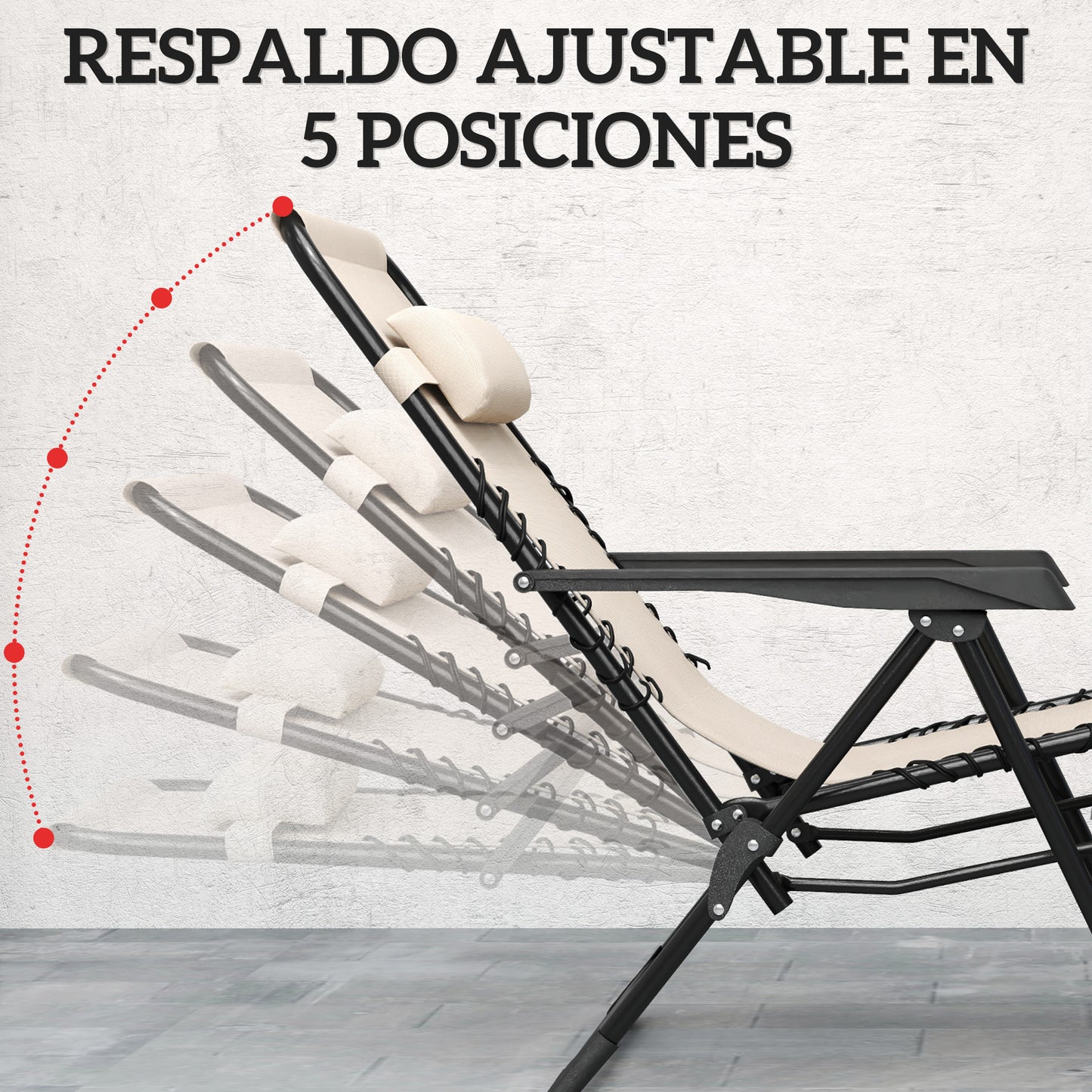 Outsunny Set De 2 Tumbonas Jardín Exterior Con Mesa Auxiliar Reposabrazos Negro_3